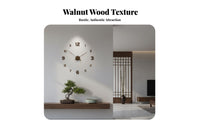 Silent Movement DIY Wall Clock Easy to Install 3D DIY Wall Clock Adjustable Size for Design Enthusiasts, Homeowners, Bedroom, Office, Studio