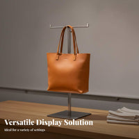 Crossbar Display Stand Stainless Steel Metal Display Stand Display Stand Stable Base Metal Purse Holder for Boutique Owners, Market Vendors