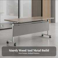 Foldable Design Foldable Rolling Table Splicing ability Rolling Flipflip-folding top table Mobile with Lockable casters Training Desk Space-Saving for Educators, portable Planners, Facility Managers, Conference Rooms, Classrooms, Classroom, Seminar