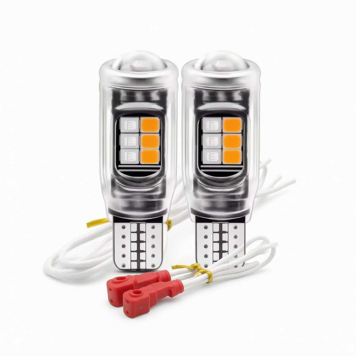 Two-toneColor T15 LED Bulb Wedge Base Turn Indicator Bulb Low Power Consumption Longer Lifespan for Motorcyclists