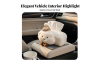 Decorative Soft Puff Tissue Holder Easy to Refill Cute Soft Puff Car Tissue Case Zipper Closure for Women, Kids