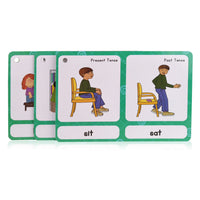 Children's English Irregular Verb Flash Cards with Pictures and Past Tense Forms
