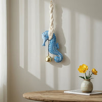 Seahorse Decor with Bell Coastal Seahorse Hanging Ornament Marine for Entryway