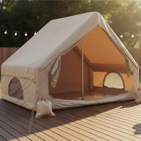 Waterproof Inflatable Camping Tent Quick Inflation Oxford Cloth Inflatable House Sun Protection Large Inflatable Tent Portable Design for Families, Groups, Glampers, Backyard, Beach, Festivals, Glamping