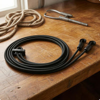 Snap Hooks Braided Rope Rein Black Equestrian Reins Flexible Bridle Accessory Round Profile