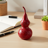 Cinnabar Gourd Ornament for Home and Office Decor