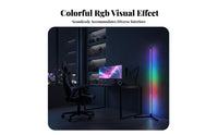 16 Million Colors RGB Corner Floor Lamp Dynamic Scene Modes Color Changing Standing Lamp APP Control Music Sync Light Bar Dimmable for Young Adults, Content Creators, Party Hosts, Living Room, Bedroom