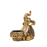 Elephant Tea Light Holder Resin Elephant Candle Holder Carved Detail