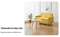 Nordic Design space-saving Loveseat Minimalist design Sofa Breathable Fabric Small Couch Easy to Clean for Apartment Dwellers, Students, Young Adults, Living Room, Bedroom