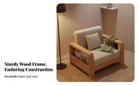 3-Seater Storage Settee sturdy Wood Frame Sofa Modern Oriental Design Living Room Furnishing for Apartment Dwellers, Small Families, Lounge Area
