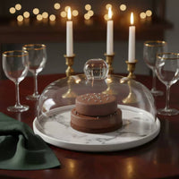Ceramic Cake Plate with Glass Dome High Temperature Fired Cake Stand with Dome Cover Glass Food Cloche Nordic Design Servingware