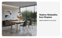 Modern Minimalist Design Sintered Sta Single Top Dining Set Solid Wood Frame Table and 6 Chairs Stain Resistant Household Furniture Easy to Clean for Families, Homeowners, Apartment Dwellers, Small Apartments, Kitchen, Home
