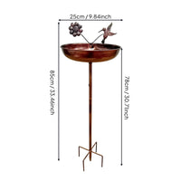 Feathered Bath Weatherproof Garden Bird Feeder Bowl Rustproof Outdoor Decor for Backyard