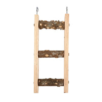Natural Wood Bird Ladder Straight Bird Cage Ladder Hanging Textured for Small Birds, Parrots, Play Area
