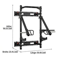 Foldable Squat Rack with Pull-Up Bar, Wall-Mounted Dumbbell Rack for Home, 1000 kg Load Capacity, Space-Saving & Height-Adjustable