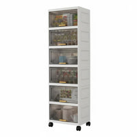 Easy to Move Mobile Cart with Flipdrop-fold-down Bins Multi-Functional 3-Tier Storage Trolley Large Capacity Household Organizer particle-resistantresistant for Families, Homeowners, Kitchen, Living Room, Bedroom, Bathroom