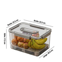 Transparent Storage Box with Lid, Food Container with 4-fold Lock and Handle, Stackable Storage Containers for Meal Prep, Camping & Picnic