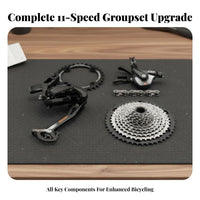 6 Pieces 11 Speed Mountain Bike Groupset CNC Machined Mountain Bike Derailleur Gear Selector Groupset 11 Speed Bike Drivetrain