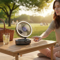 Five Speed Settings Rechargeable Portable Fan Wide-Angle Air Movement Cooling Device