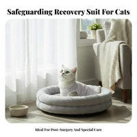 Four-Legged Coverage Cat Recovery Suit E-Collar Substitute Cat Neuter Single Sie Breathable for Weaning, Indoors, Home