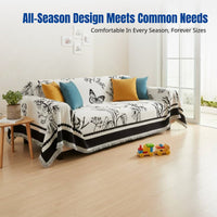 Chenille Sofa Cover, Single-Piece Throw, Antiabrasion, Stain Resistant, Durable, All-Season Protector, Minimalist Design, Fits Sectional Sofas