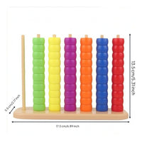 Wooden Peg Board with Beads Preschool Color Matching Toy Bead Sorting Toy Sensory Wooden Peg Board Counting for Toddlers