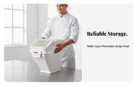 Flour Bin on Wheels Rolling Flour Container Easy to Clean Rolling Ingredient Bin for Bakeries, Restaurants, Bakery, Pantry