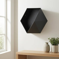 Faceted Hexagonal Wall Shelf Deep Cavity Hexagon Wall Shelf Matte Finish