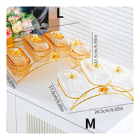 Snack Tray with Lids Gold-Tone Divided Serving Tray Snack Platter Decorative Organizer Clear for Hosts, Living Room, Countertop
