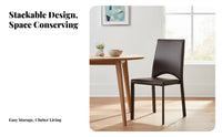 Stackable Design Upholstered High-Back Chair Nordic Inspired Home Furniture Modern Design Indoor Seating Ergonomic Backrest for Homeowners, Business Owners, Dining Room, Restaurant, Office, Kitchen