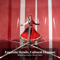 Tibetan Dance Dress Breathable Material Chinese Ethnic Dance Costume Mongolian Performance Gown Handmade Accessories