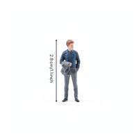 2.8 Cm Tall Miniature Male Figure Standing 1:64 Scale Figure Realistic Details Suit-Wearing Figurine