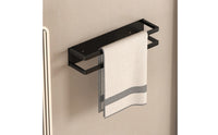 Wall-Mounted Towel Rack Ventilated Wall-Attached Towel Rack Black