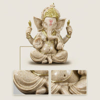 Hindu Ganesha Statue Spiritual Deity Statue Resin Deity Figurine Carved for Altar