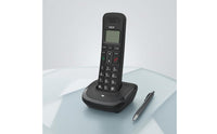 Dect Phone Set Slim Design Black Cordless Telephone Cordless Handset Speaker Grille Charging Base Small Display