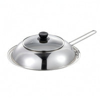 Glass Lid with Stainless Steel Handle Transparent Domed Pot Lid Pot Cover for Home Cooks