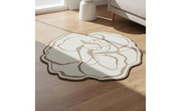 Easy to Clean Irregular Flower Shaped Rug Washable Irregular Flower Rug Ultra Soft Blossom Pattern Floor Mat Non-Slip Backing for Bedroom