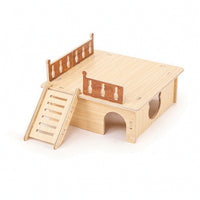 Hideaways Shelter with Entry Holes Handcrafted Wooden Handmade Wooden Habitat Accessory for Enrichment Corners