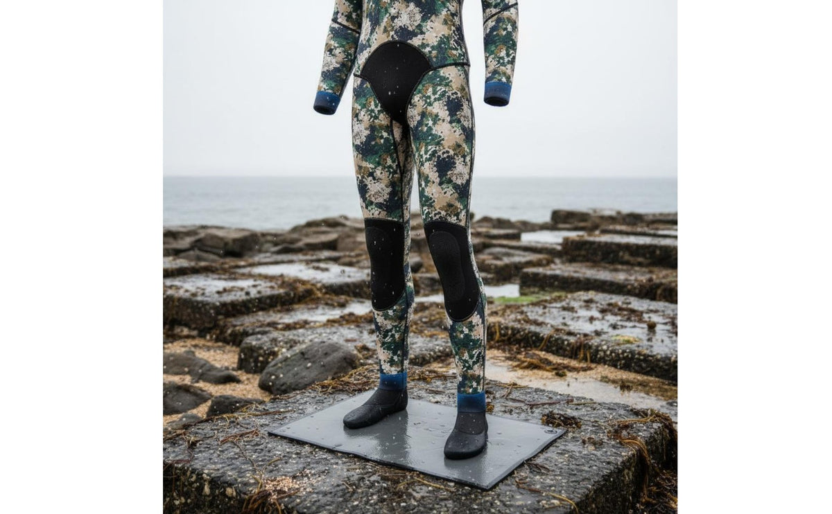 Padded Chest and Knees Hooded Wetsuit High Elasticity Hooded Diving Suit Sun Protection Two-Piece Spearfishing Suit Anti-Scratch for Snorkeling, Surfing, Outdoor Water Swimming