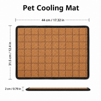 Dog Cooling Mat, Breathable Dog Mat for Pet Bed, Self Cooling Rattan Weave for Hot Summer Days, Brown Woven Plant Fiber
