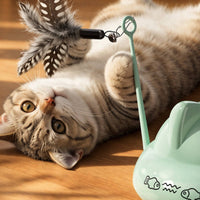 Interactive Electric Cat Teaser Automatic Cat Teaser with Feather Sturdy Smart for Floor