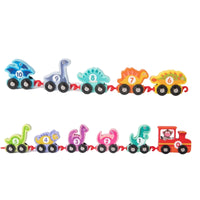 Educational Wooden Dinosaur Train Set Learning Dinosaur Train Set Hands-on Developmental for Toddlers, Preschoolers, Kids, Playroom, Classroom