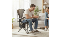 Padded Folding Camping Chair Compact Camping Chair with Cup Holder Heavy-Duty Furniture for Tailgaters