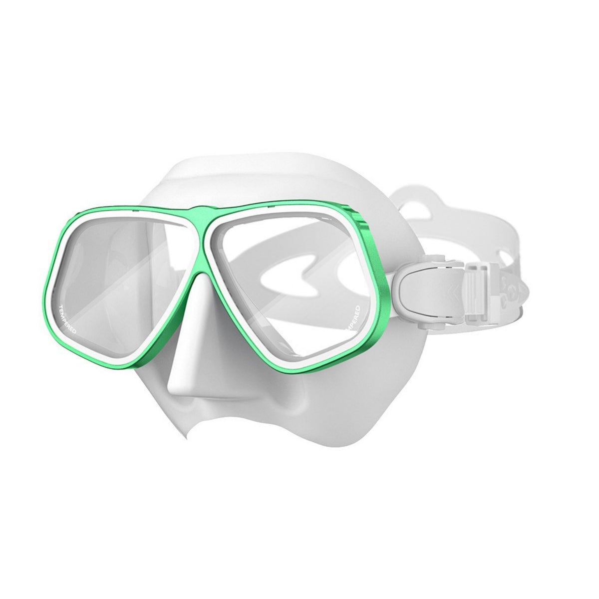 Two-lensLens Diving Mask with Tempered Glass Silicone Diving Mask Adjustable Eyewear Impact-Resistant for Snorkeling