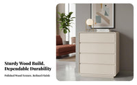 Minimalist Design Rounded Corner Drawer Cabinet Wooden Top Chest of Drawers Space-Saving Storage Furniture Sturdy and Long-Lasting for Families, Homeowners, Bedroom, Living Room, Entryway, Home Office