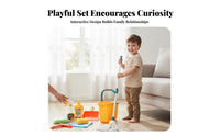 12 Pieces Kids Cleaning Set Pretend Play Toy Mop and Broom Set Young Child Cleaning Playset