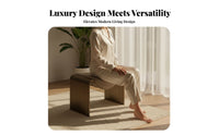 Italian Inspired M-Shaped Vanity Stool Modern Minimalist Design Indoor Seating fashion-forward design Ottoman Upholstered for Interior Designers, Apartment Dwellers, Living Room, Entryway, Walk-in Closet, Home Office
