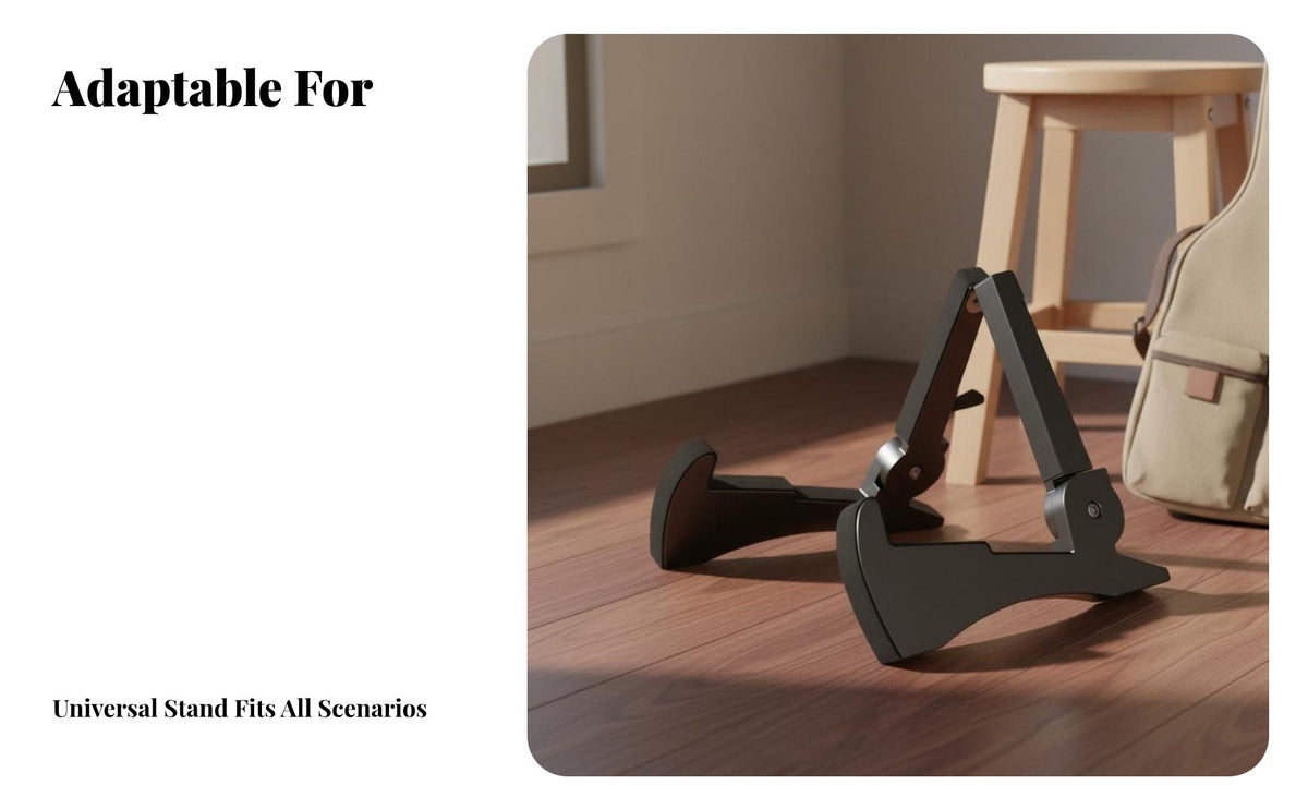 Foldable Guitar Stand Stable Structure Triangular Guitar Stand Anti-Scratch Padding Portable Instrument Holder for Studio
