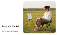 Compact Outdoor Sketching Stool Multi-Functional Collapsible Artist Chair with Backrest Sturdy Lightweight Folding Chair Long-Lasting for Art Students, Artists, Campers, Picnics, Hiking, Beach