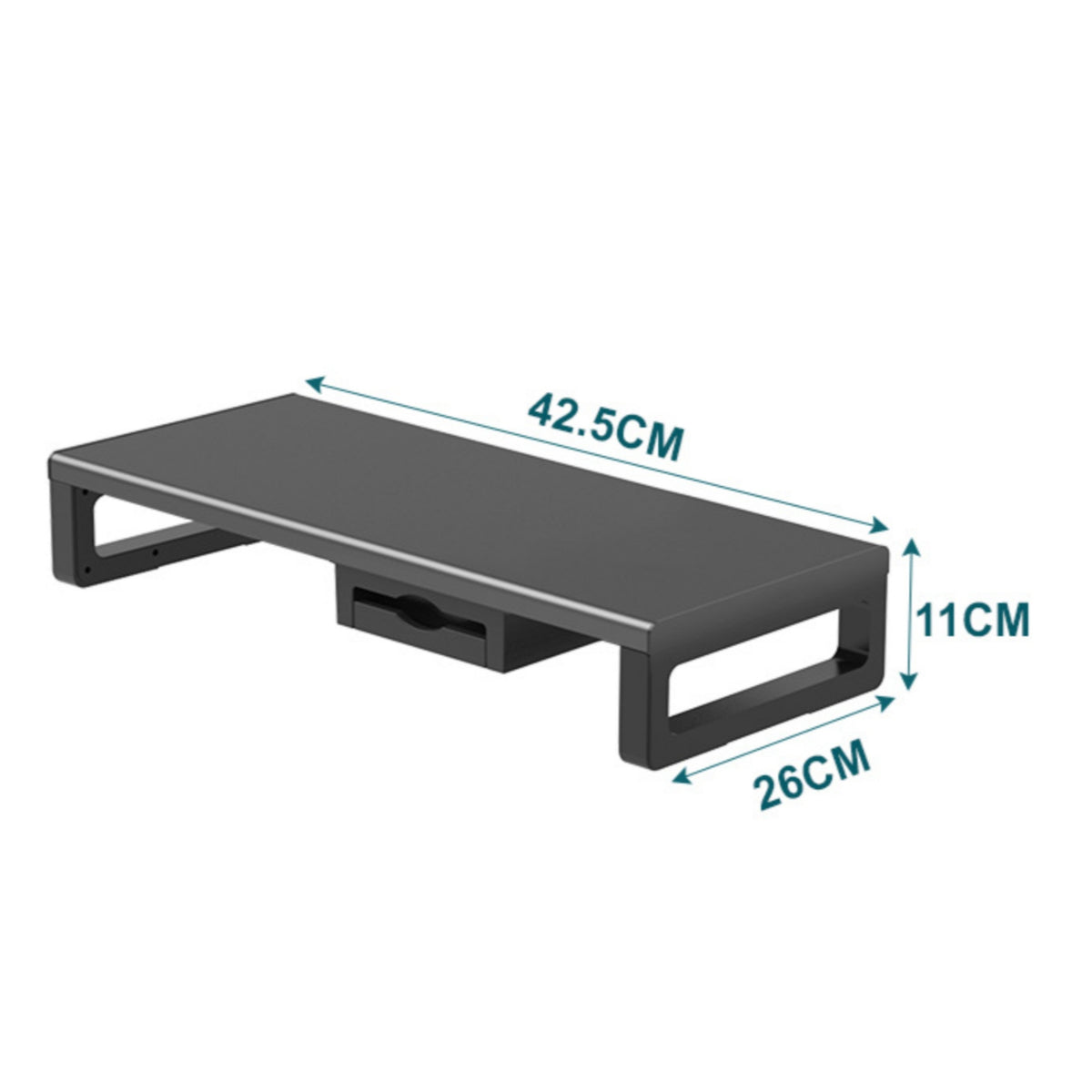 Space-Saving Monitor Stand with Drawer Stable Metal Monitor Riser Heavy-Duty Furniture Anti-Slip for Office Workers